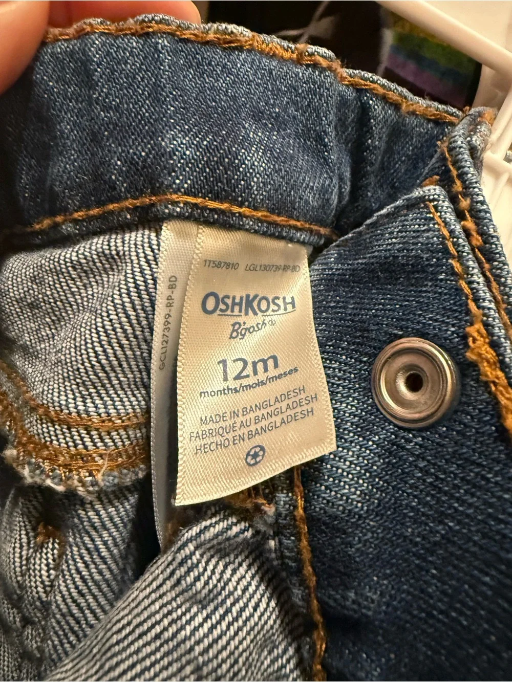 OshKosh B'gosh Infant Girls Dark Blue Rolled Cuff Cropped Jeans